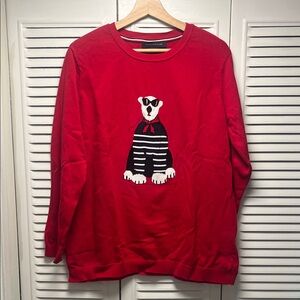 Tommy Hilfiger Red Sweater with Polar Bear Design